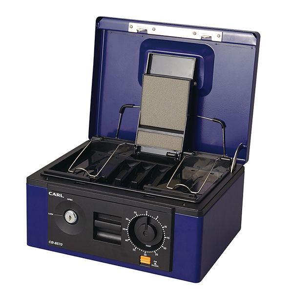 カール事務器 手提げ金庫 キャッシュボックス ブルー A5 CB-8570-B 1台