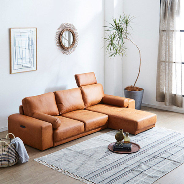 軒先渡し】後藤家具物産 ロータイプカウチソファー 幅2090mm ライト