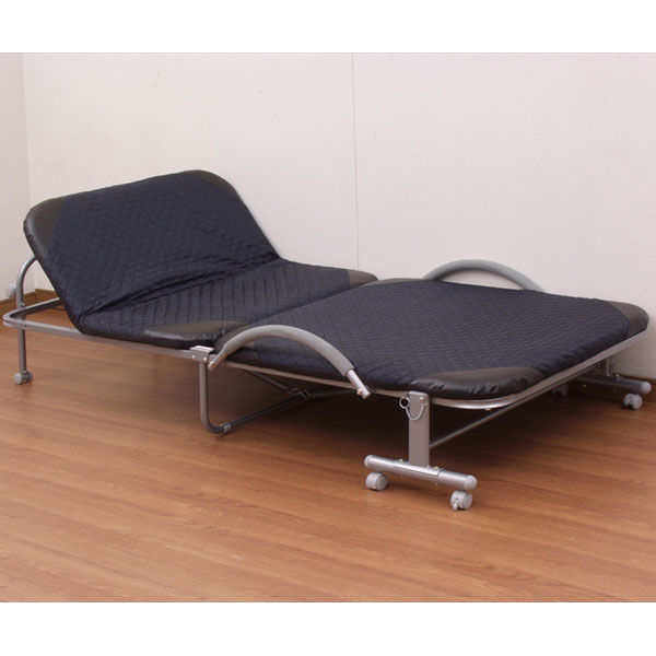 YAMAZEN 折りたたみベッド シングル ネイビーブルー BB-1（S）R （直送