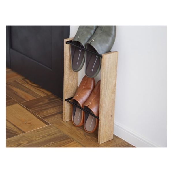 ポッシュリビング スリッパラック W28×D8×H43cm マンゴーウッド