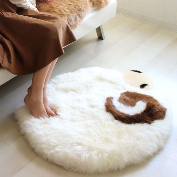 ムートンラグ 羊くんパパ ミニラグ マット（直送品） - アスクル