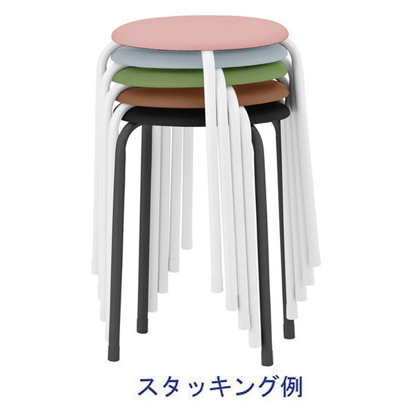 TOKIO 丸イス（座:ビニールレザー スタッキング可能） ライトブルー 1