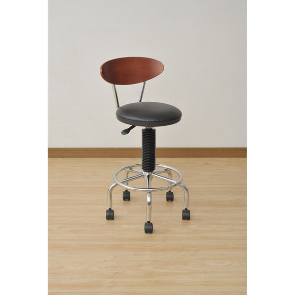 YAMAZEN 2WAYバーカウンターチェア ブラック/ダークブラウン （直送品