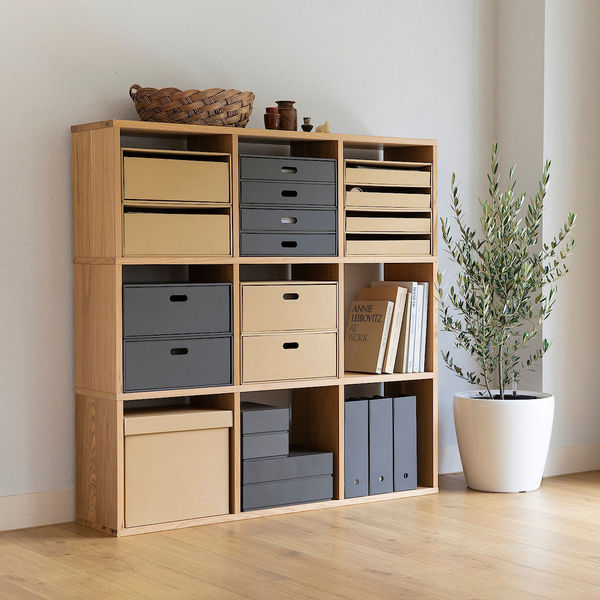 □送料込□無印スタッキングシェルフ 3×2 木製家具棚 MUJI 収納オーク