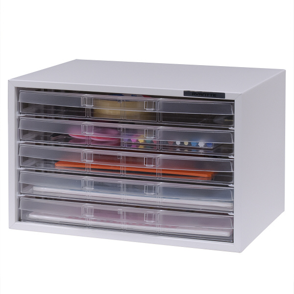 ナカバヤシ アバンテレターケース・A4・横型・5段・白 浅型5段 AL‐W5‐W