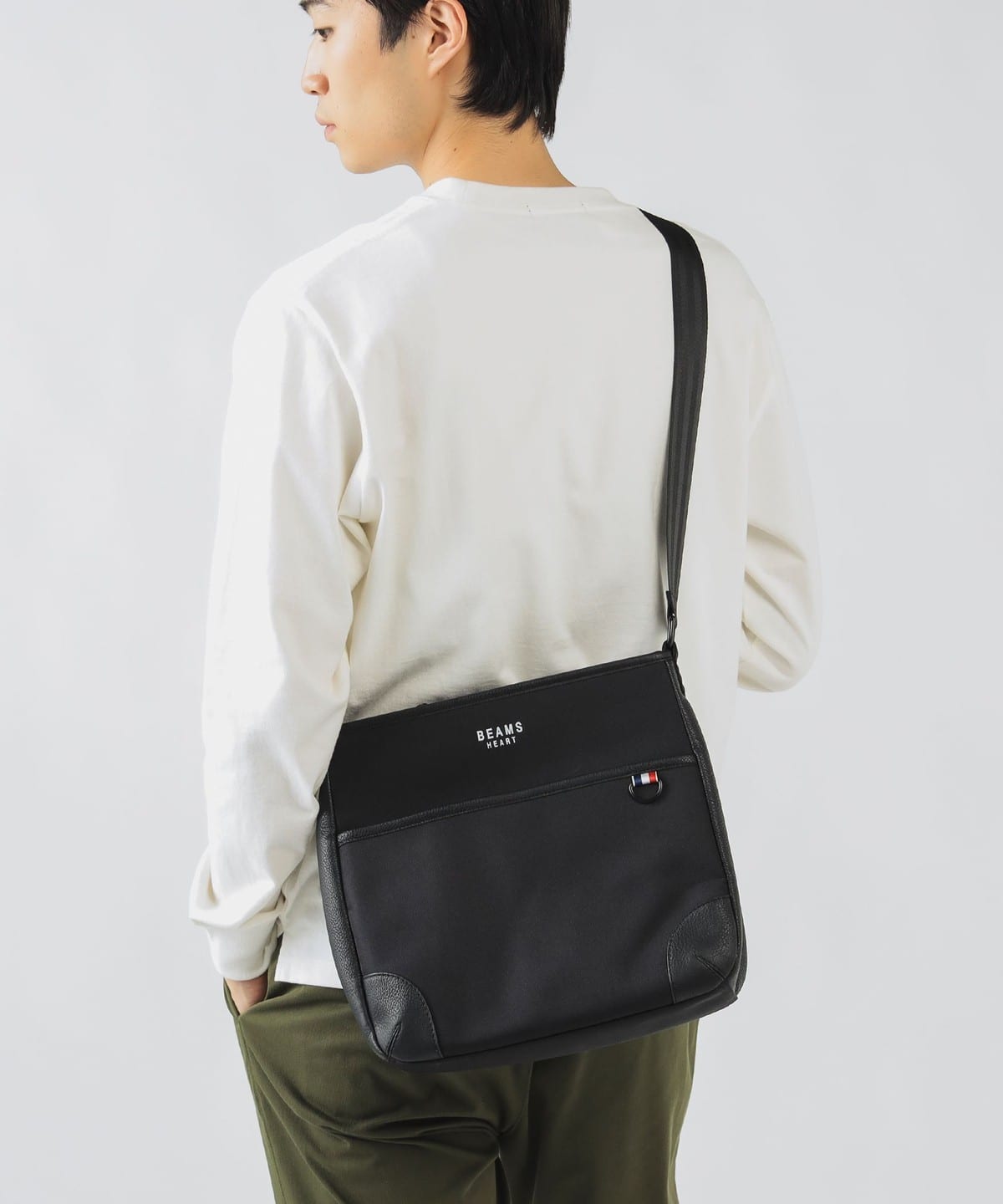 BEAMS HEART（ビームス ハート）シャンブレー 杢素材 スクエア