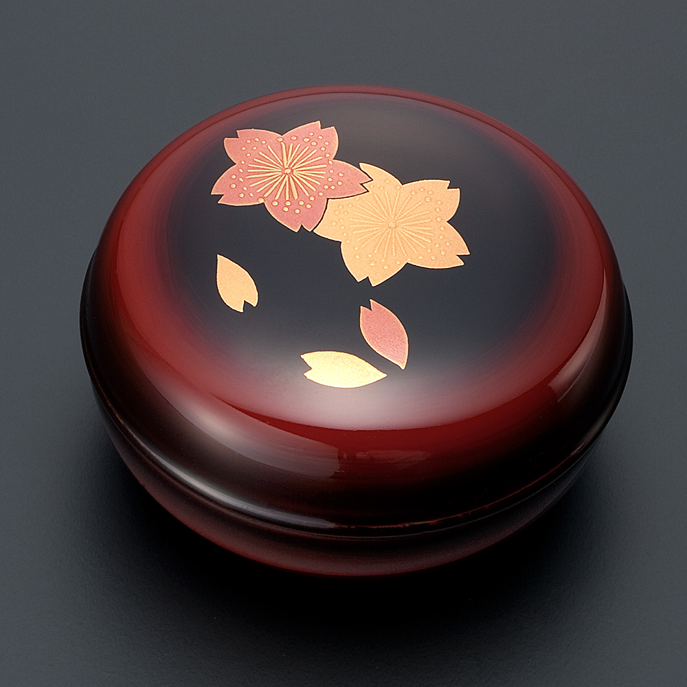 蒔絵入ぼかし塗り香合 溜桜 1.8寸 | 仏壇・仏具 滝田商店