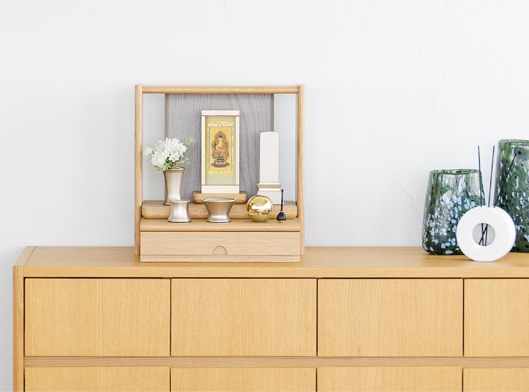 ミニ仏壇 OMOIE オーク ナチュラル×ライトグレー | 東京 浅草 仏壇