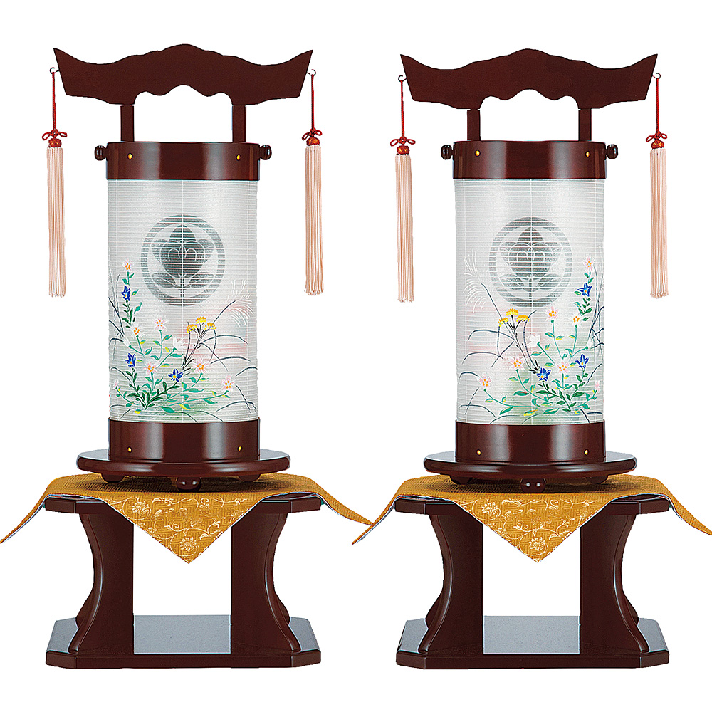 家紋入盆提灯 対柄 法明灯 桜 9953-W | 仏壇・仏具専門店 滝田商店