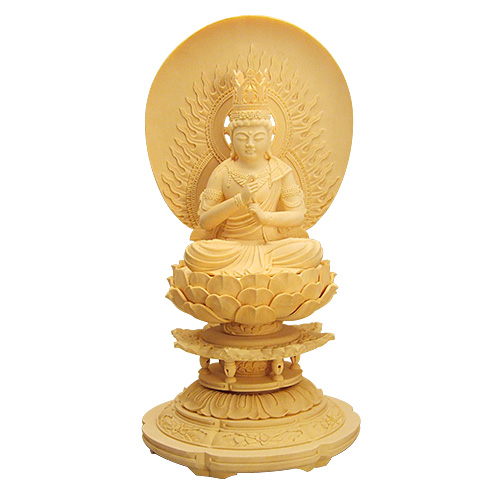 大日如来像 丸台座円相光背（柘植） | 仏壇・仏具 滝田商店