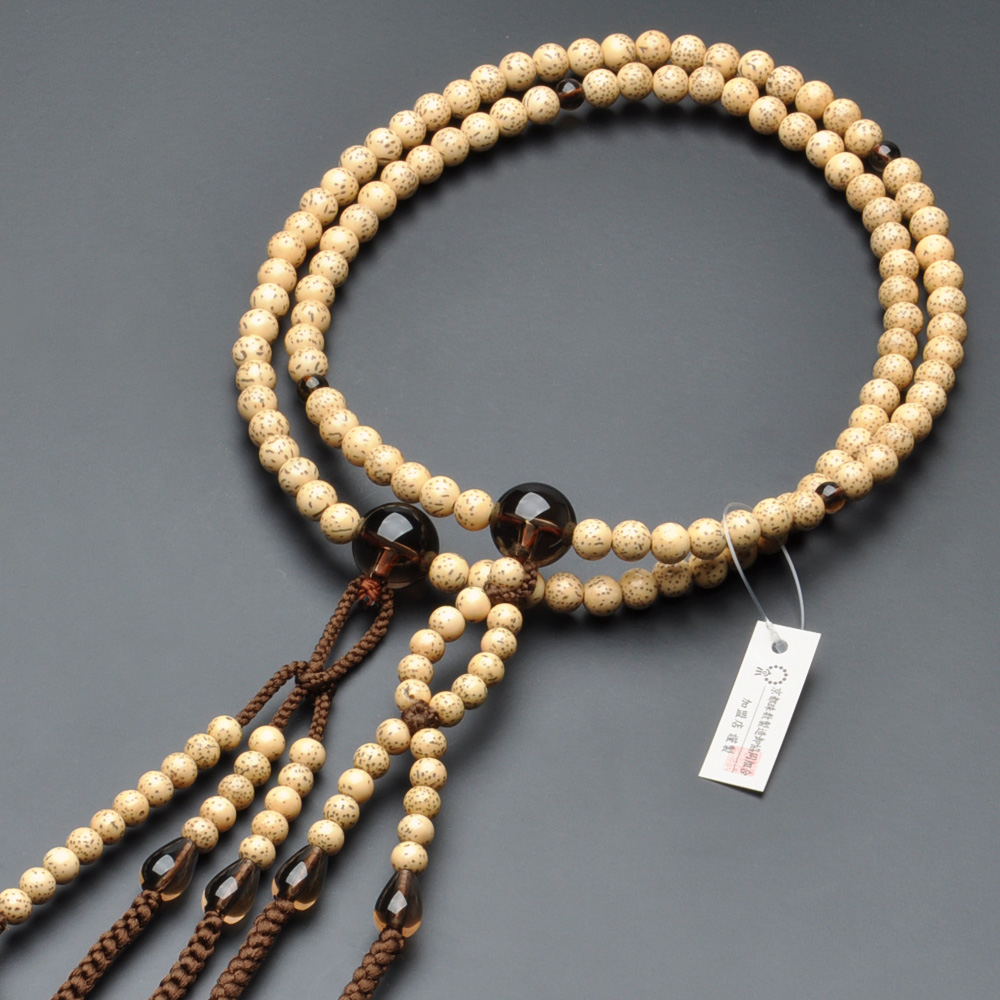 日蓮宗用本式数珠【男性用】 星月菩提樹 茶水晶仕立 尺2 | 滝田商店