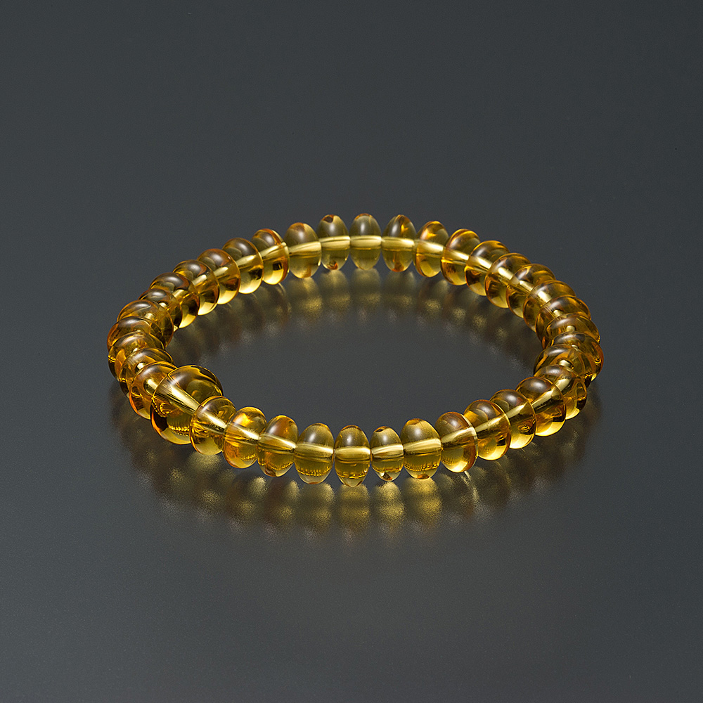 特選腕輪念珠 ブレスレット 黄水晶 みかん玉 8×5mm玉【シトリン