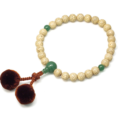 男性用数珠 星月菩提樹 インドヒスイ仕立 27玉 | 仏壇・仏具専門店