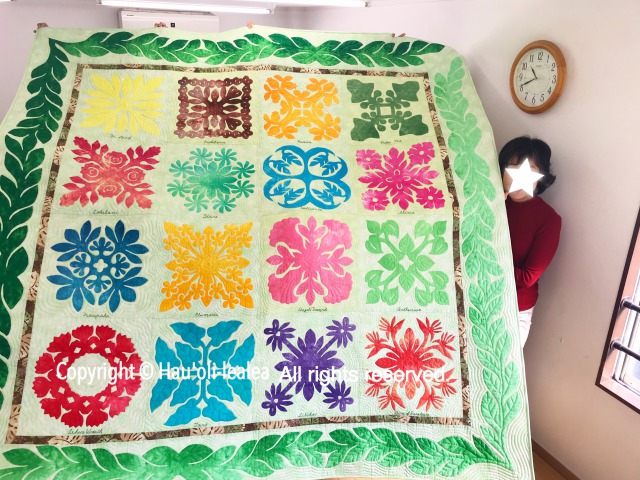 【キット】ハワイアンキルト　海サンプラーズ トロピカルプランツのサンプラーキルト c/w おキャット様 | 滋賀県大津