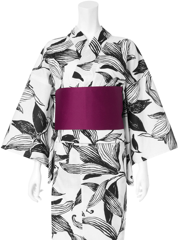 手書き風モノトーン百合浴衣セット[gi1206] | レディースファッション