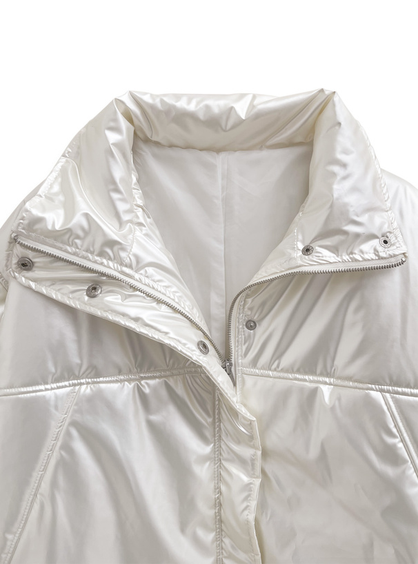 シャイニーナイロン中綿ミドルジャケット[dpk396] | レディース