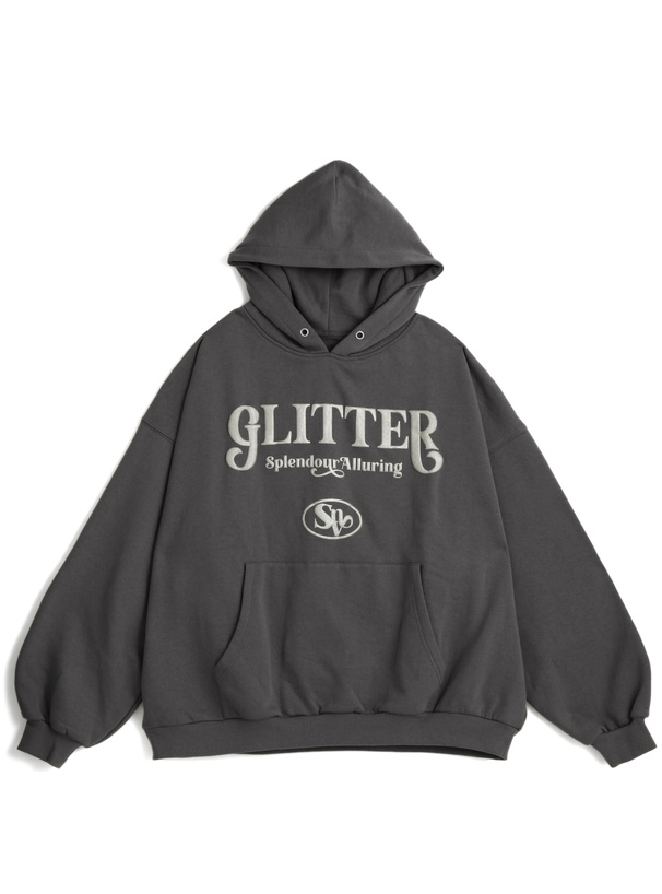 メタリック発泡プリントロゴビッグ裏起毛パーカー[pm237] | レディース