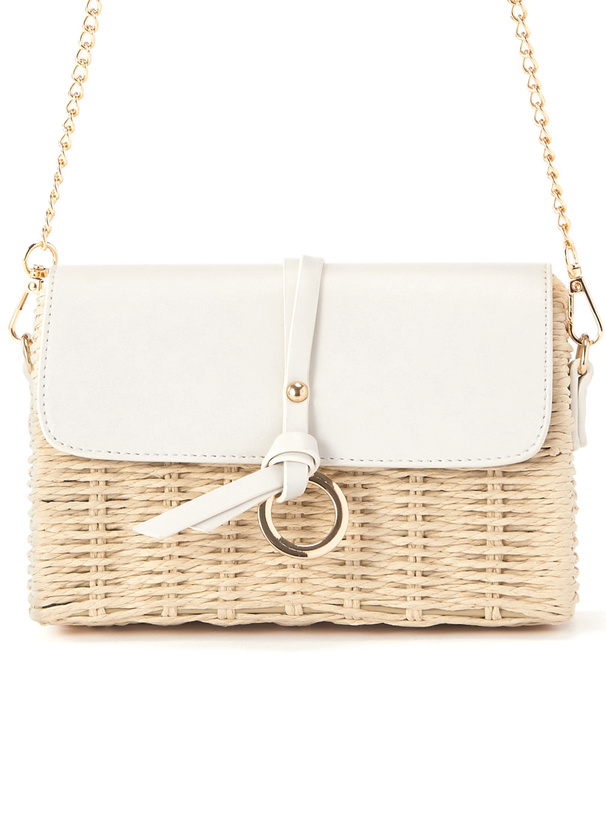 レザーコンビスクエアショルダーかごバッグ[tr810] | レディース