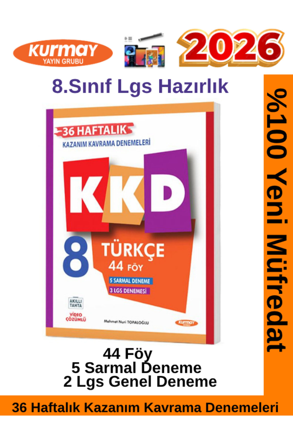 Fenomen Yayıncılık Kurmay 2026 8.Sınıf Türkçe 44 Föy KKD 36