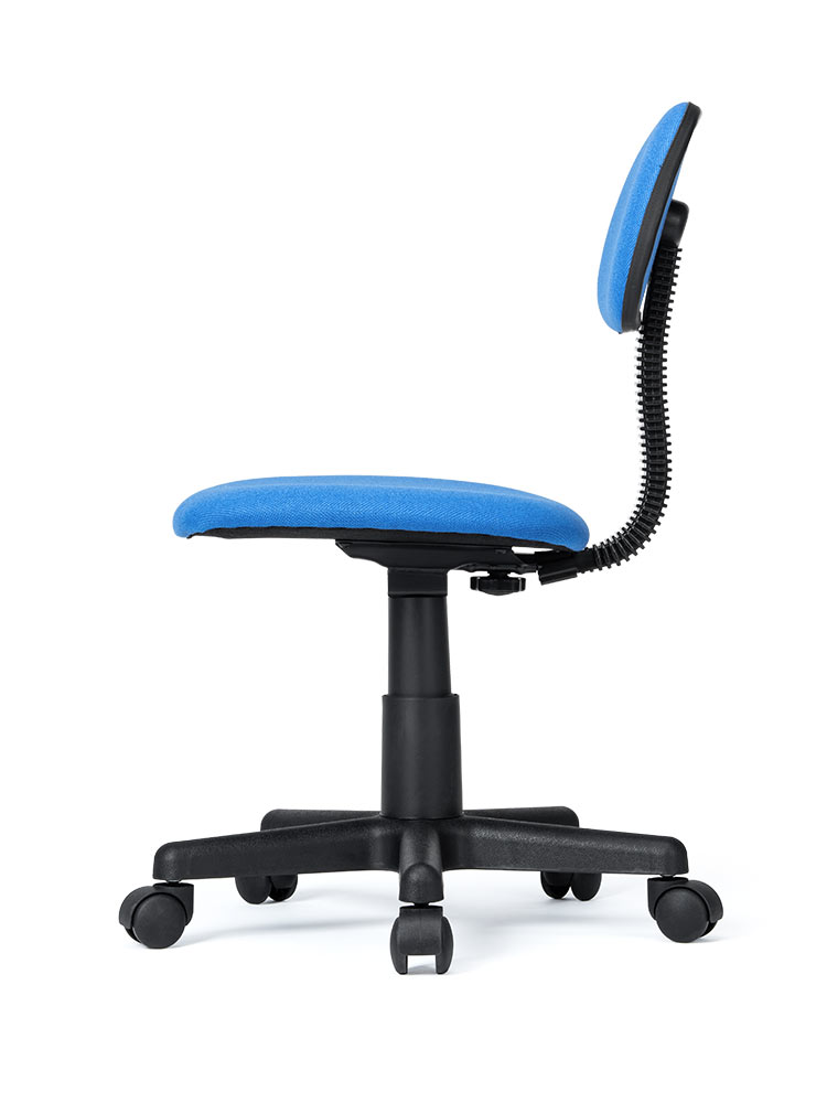 デスクチェア 布張り・キャスター付き｜シンプル＆コスパ重視・ブルー