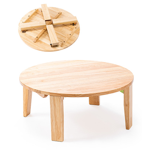 ちゃぶ台（丸・折りたたみ）｜キッズテーブルに最適・天然木60cm