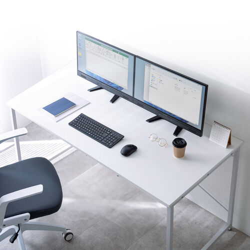 シンプルデスク（ワークデスク・平机・幅140cm・奥行70cm・モニター