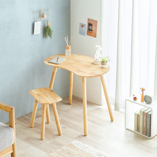 天然木テーブル（天然木デスク・チェアセット・省スペース・コンパクト