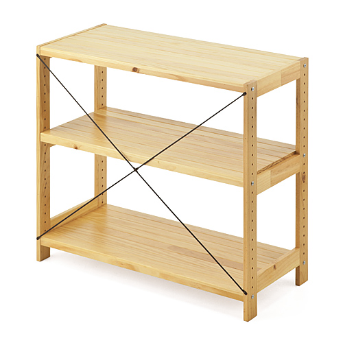 ウッドラック（奥行400mm・幅900mm・高さ800mm・3段・棚板可変・パイン