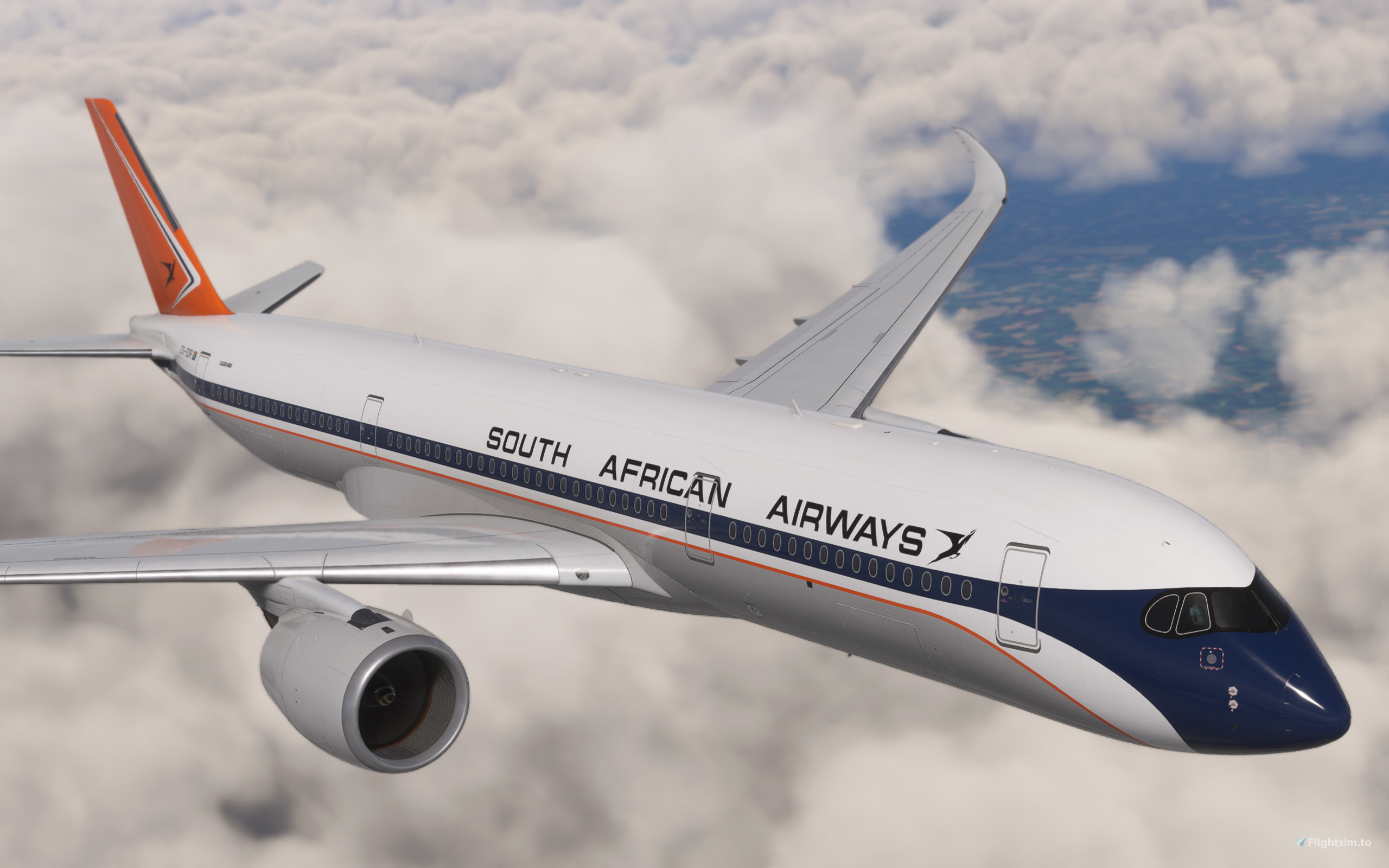 South African Airways A350-900 1970's Retro Livery Fictional の