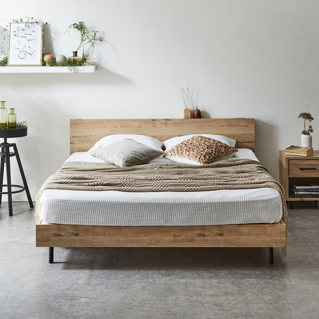 棚付きベッド すのこベッド ベッドフレームのみ シングル 木製