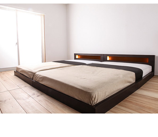 フロアベッド シングル フレームのみ 連結可能フロアベッド 日本製 棚