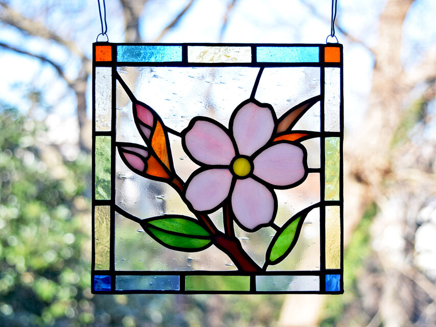 ステンドグラス ミニパネル 桜ii 15cm | iichi 日々の暮らしを心地よく