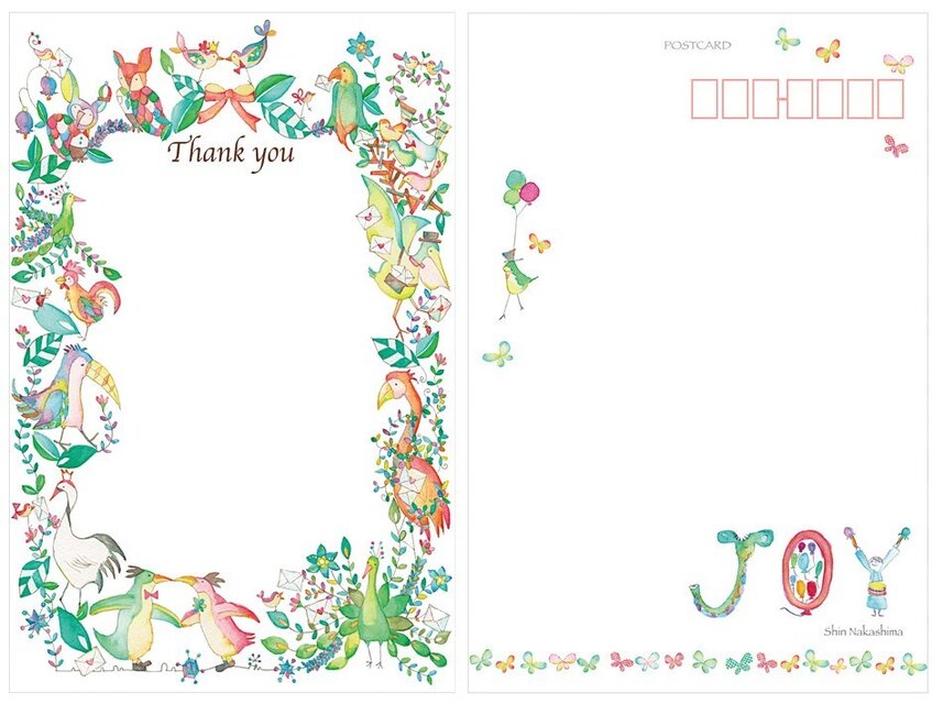 サンクスカード／5枚セット】幸せを運ぶ鳥だらけ | iichi 日々の暮らし