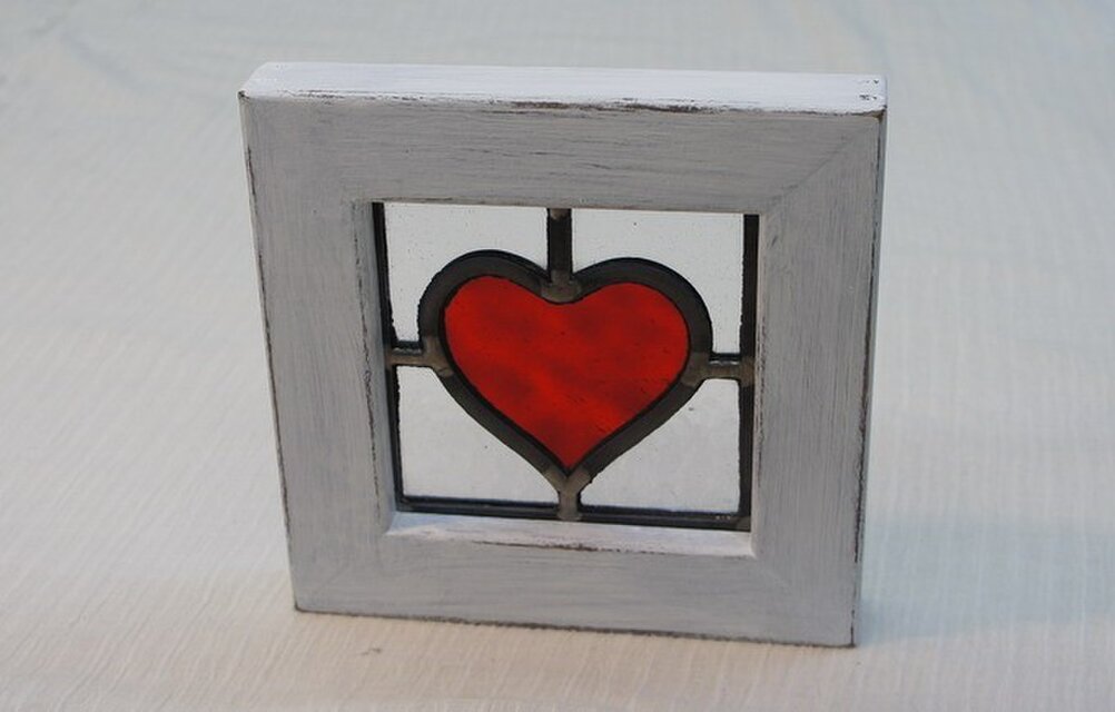 アンティーク風ハートのステンドグラスパネル | iichi 日々の暮らしを