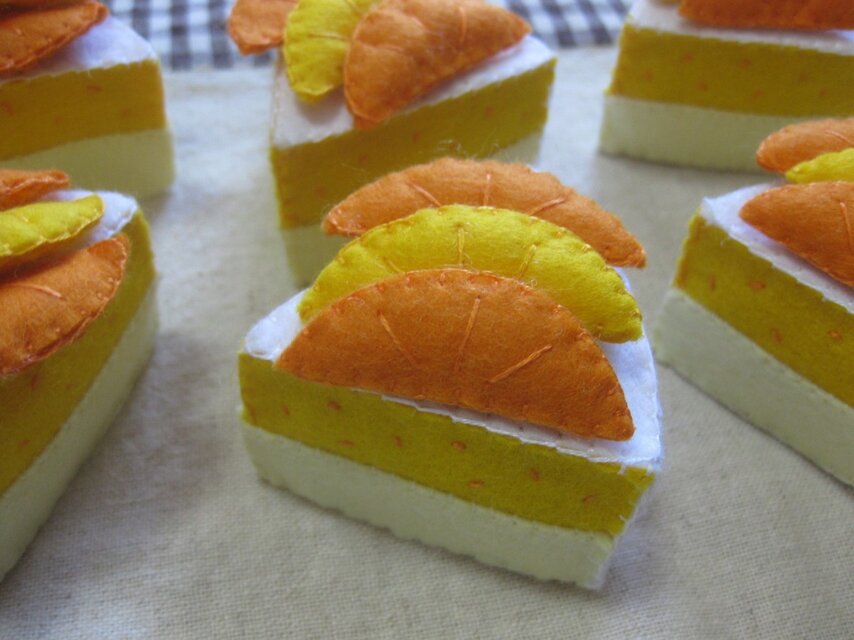 オレンジケーキ ハンドメイド フェルト ままごと | iichi 日々の暮らし