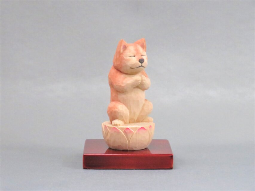 木彫りの犬仏さま 柴犬 犬仏1812 | iichi 日々の暮らしを心地よくする