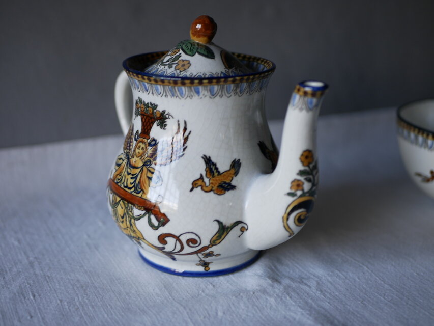 GIEN ジアン ポットとカップ＆ソーサー フランスアンティーク