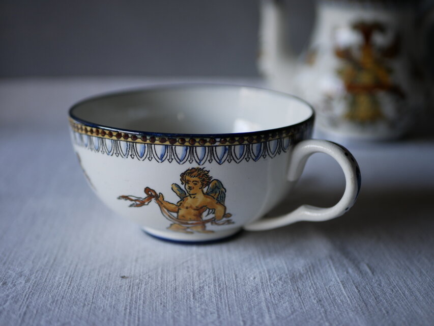 GIEN ジアン ポットとカップ＆ソーサー フランスアンティーク