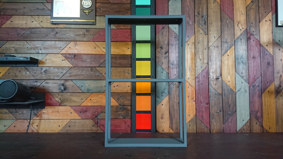 マットグレーでアイアンな角鉄鉄脚♪ 100×400×650mm 日型 2脚ver