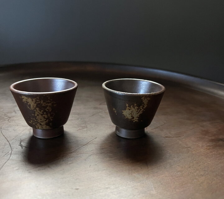 備前焼 木村陶峯 猪口2客 中国茶 煎茶 盃 yk235 | iichi 日々の暮らし