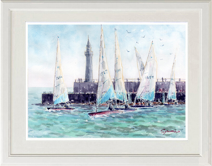 水彩画原画 江の島ヨットハーバー5 ＃681 | iichi 日々の暮らしを