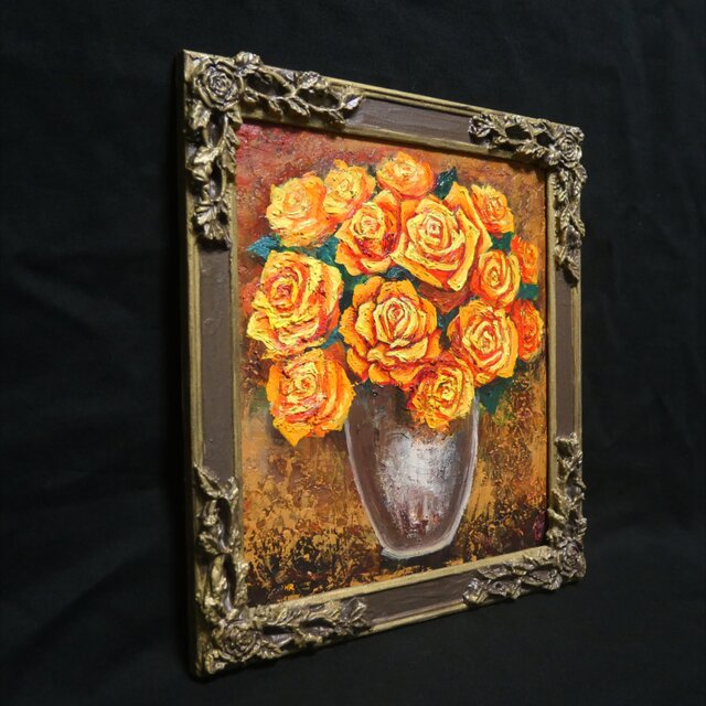 油絵 【黄色い薔薇】 | iichi 日々の暮らしを心地よくするハンドメイド
