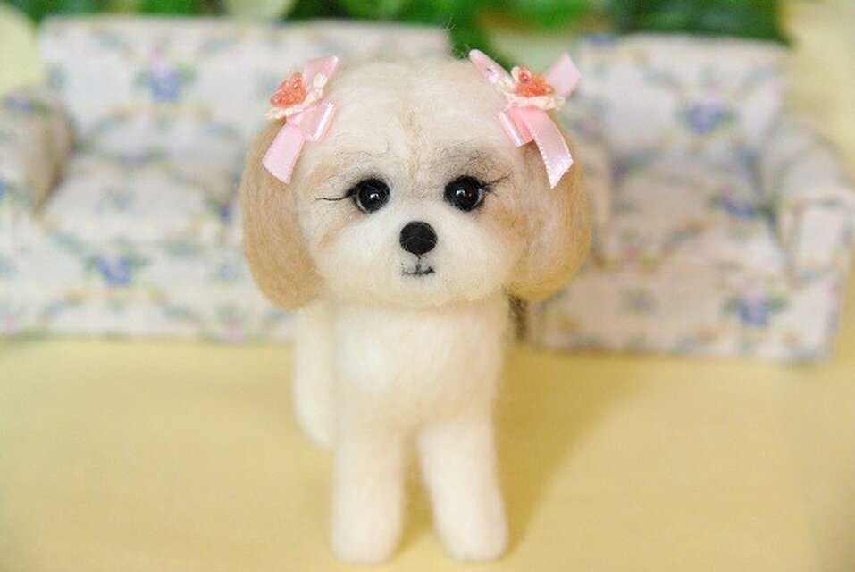 □羊毛フェルト シーズー 犬 | iichi 日々の暮らしを心地よくする