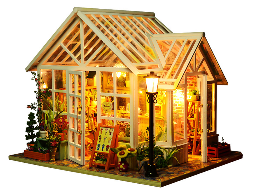 毎日寄りたい近所のお花屋さん」ミニチュア ドールハウス ☆完成品