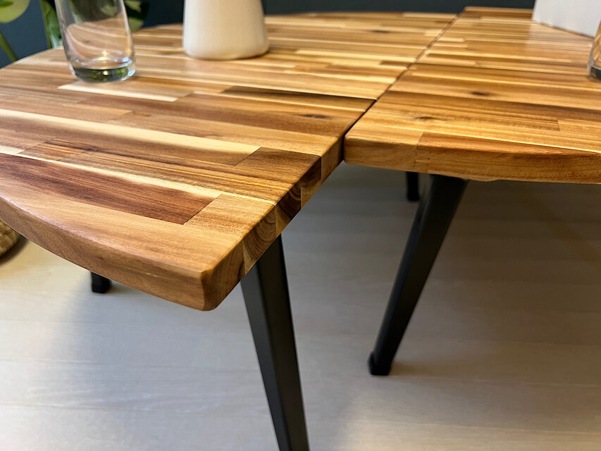 送料無料】 ローテーブル 丸形 90cm 2分割 アカシア 折りたたみ脚