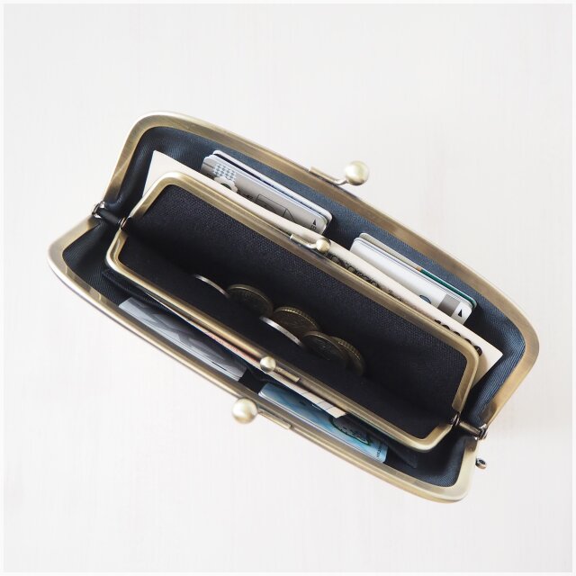 □オランダヴィンテージ生地の親子がまぐち長財布□ | iichi 日々の