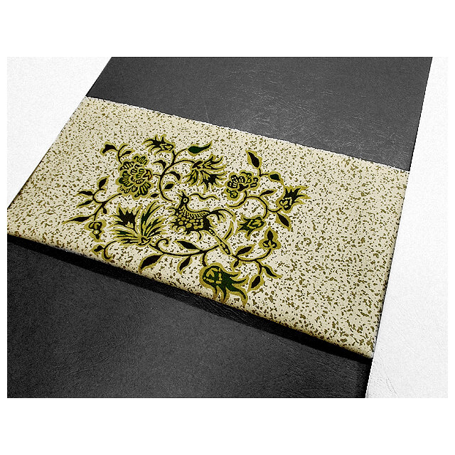 名古屋帯（ジャワ更紗鳥・草花文様）（グレー色） | iichi 日々の