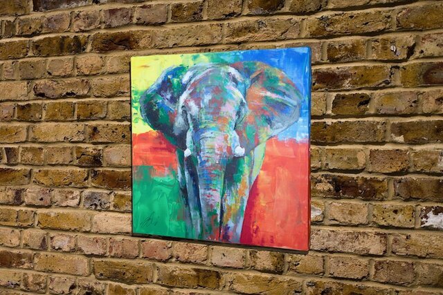 elephant / 象のキャンバス スプレーアート作品 | iichi 日々の暮らし