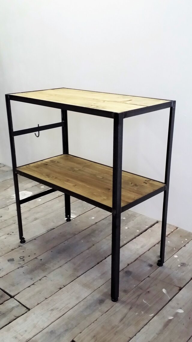 キッチンシェルフ・ラック【アイアンシェルフ/Iron shelf/2段