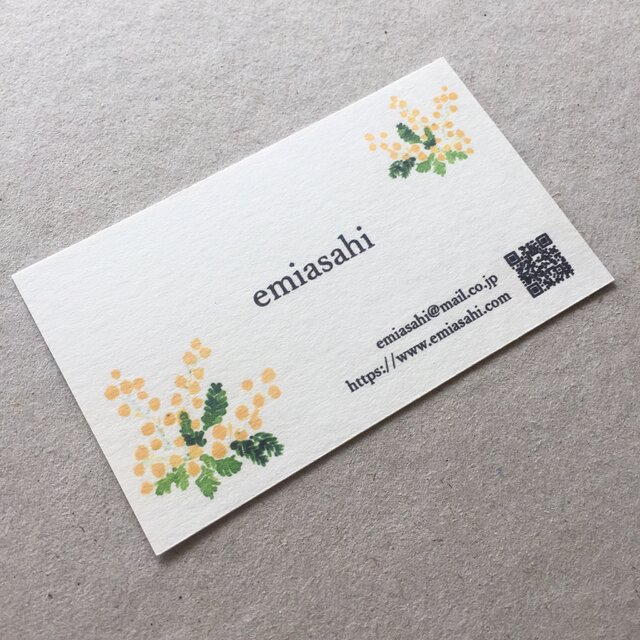 ミモザの名刺 ショップカード アクセサリー台紙 50枚 | iichi 日々の